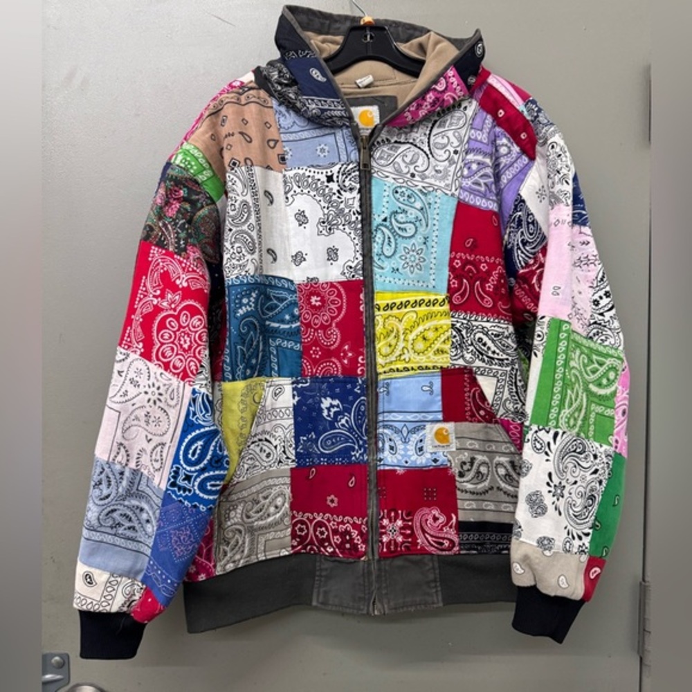 Carharrt Re-Worked‎ Colorful Patchwork Bandana Jacket size XXL